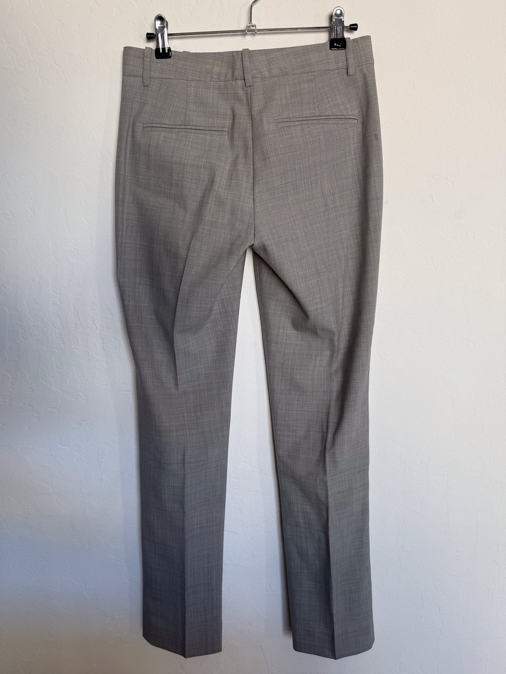 Theory Slim Straight Dress Trousers in Grey - Picture 4 of 9